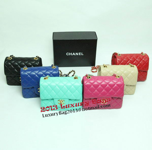 Chanel mini Classic Flap Bag Black Leather 1115 Gold Chain