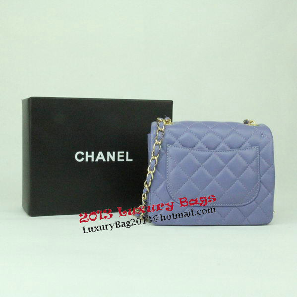 Chanel mini Classic Flap Bag Lavender Leather 1115 Gold Chain