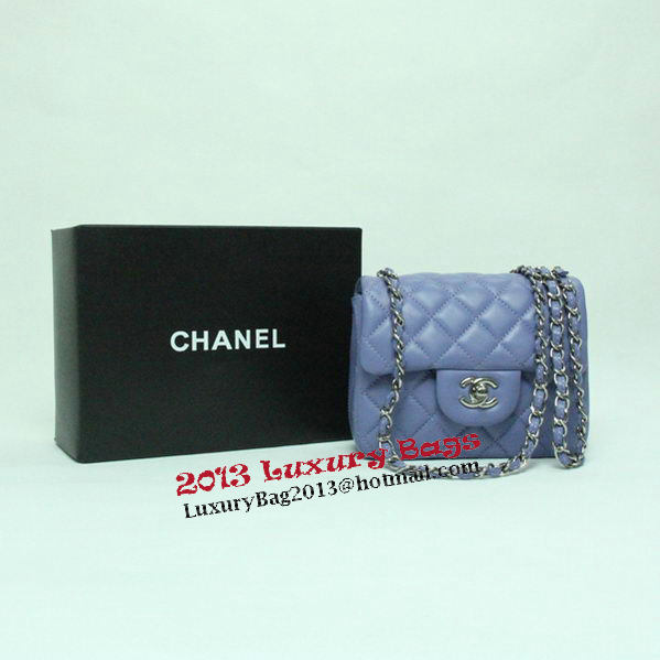 Chanel mini Classic Flap Bag Lavender Leather 1115 Silver Chain