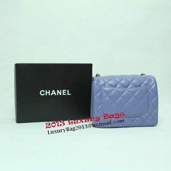 Chanel mini Classic Flap Bag Lavender Leather 1115 Silver Chain