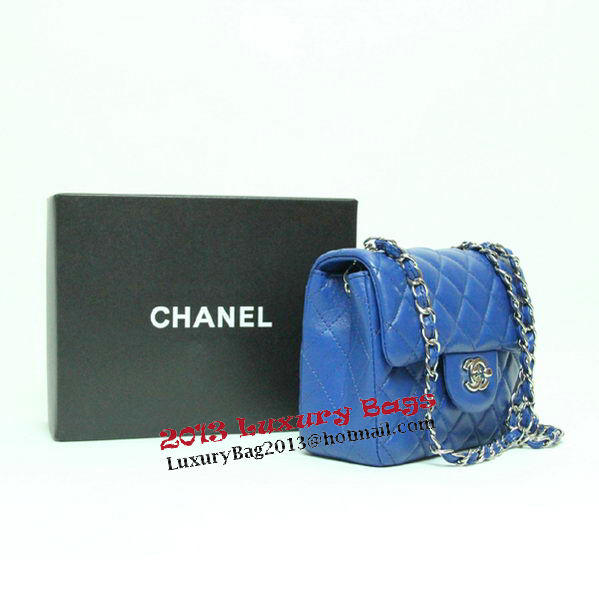 Chanel mini Classic Flap Bag Royal Leather 1115 Silver Chain