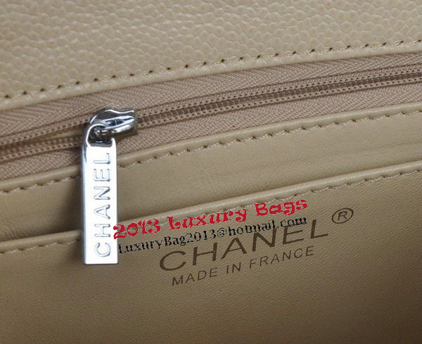 Chanel mini Classic Flap Bag Apricot Cannage Pattern 1115 Silver