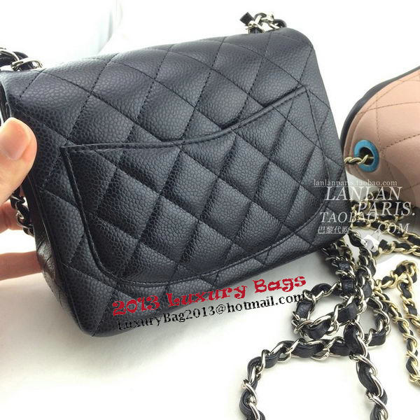 Chanel mini Classic Flap Bag Black Cannage Pattern 1115 Gold