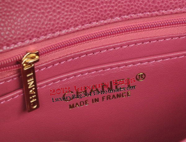 Chanel mini Classic Flap Bag Rose Cannage Pattern 1115 Gold