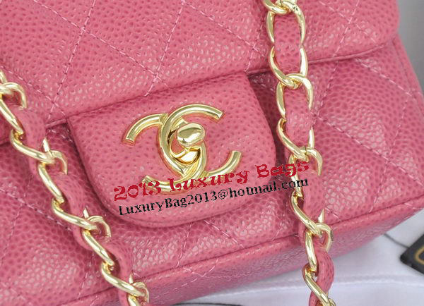 Chanel mini Classic Flap Bag Rose Cannage Pattern 1115 Gold