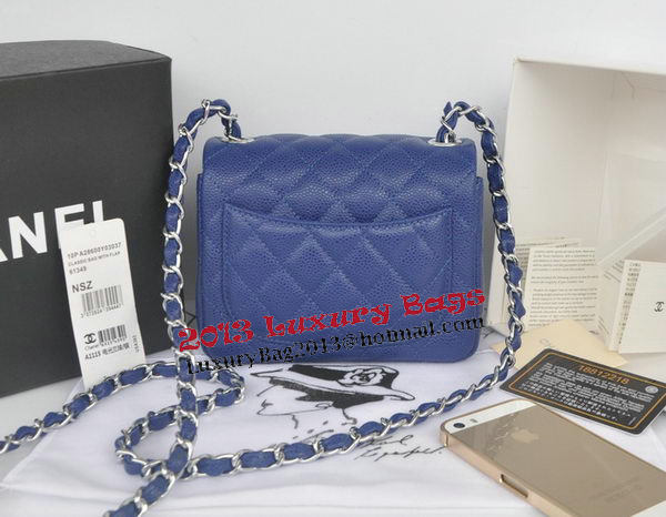 Chanel mini Classic Flap Bag Royal Cannage Pattern 1115 Silver