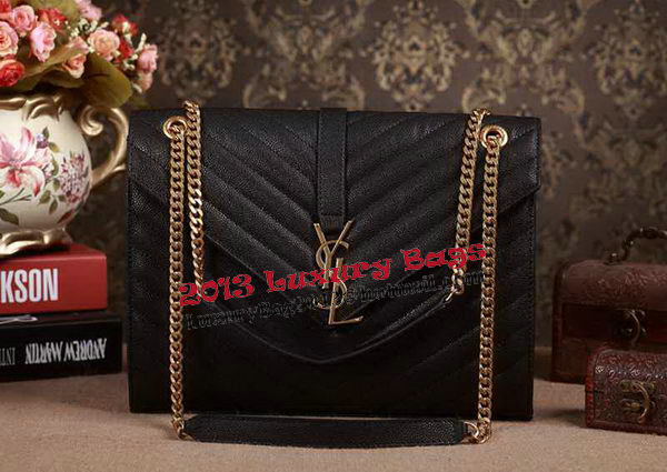 Saint Laurent Classic Monogramme Cannage Pattern Flap Bag Y5480 Black