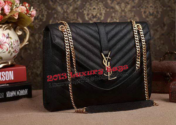 Saint Laurent Classic Monogramme Cannage Pattern Flap Bag Y5480 Black