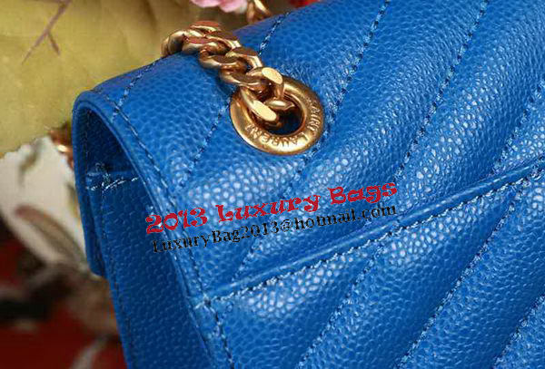 Saint Laurent Classic Monogramme Cannage Pattern Flap Bag Y5480 Blue