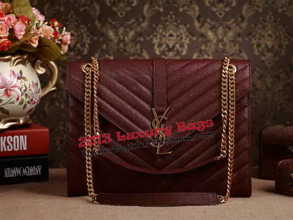 Saint Laurent Classic Monogramme Cannage Pattern Flap Bag Y5480 Burgundy