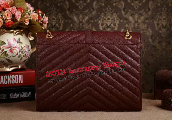 Saint Laurent Classic Monogramme Cannage Pattern Flap Bag Y5480 Burgundy