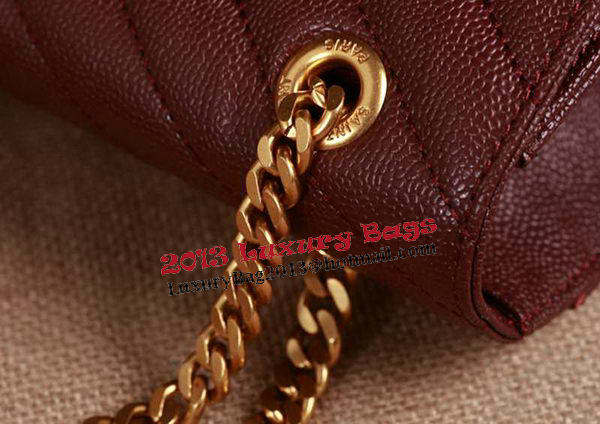 Saint Laurent Classic Monogramme Cannage Pattern Flap Bag Y5480 Burgundy