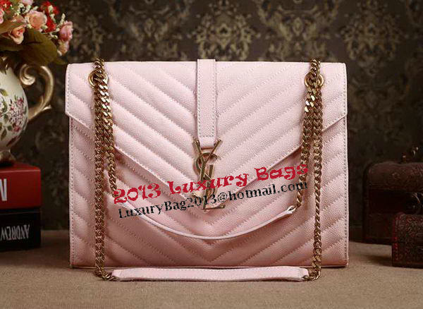 Saint Laurent Classic Monogramme Cannage Pattern Flap Bag Y5480 Light Pink