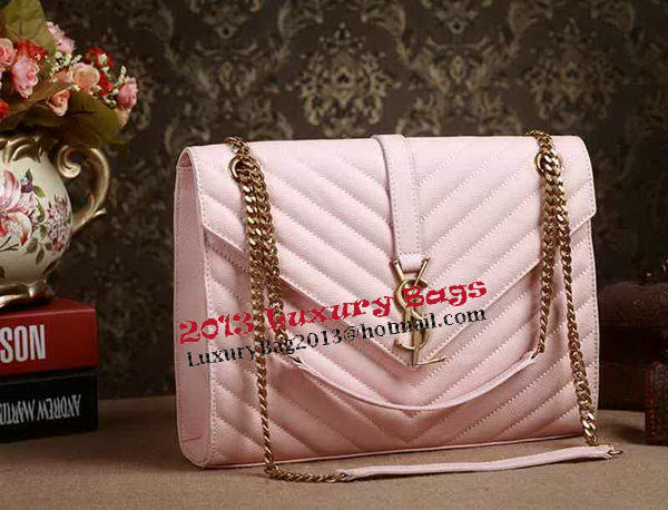 Saint Laurent Classic Monogramme Cannage Pattern Flap Bag Y5480 Light Pink