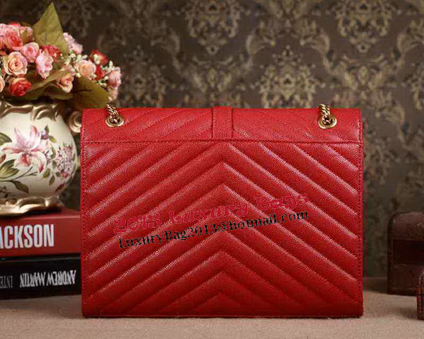 Saint Laurent Classic Monogramme Cannage Pattern Flap Bag Y5480 Red