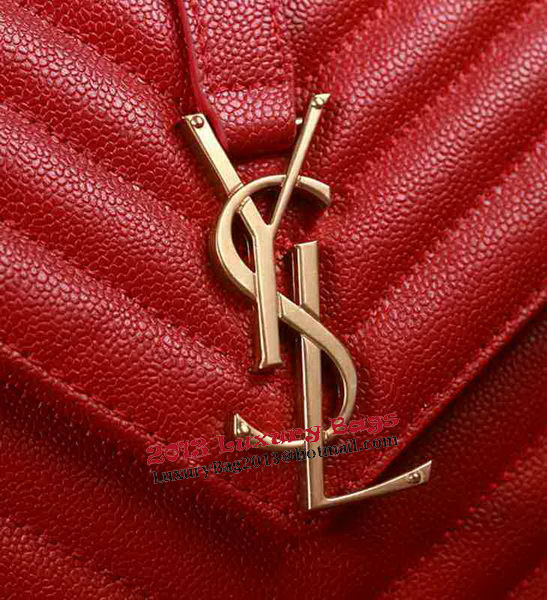 Saint Laurent Classic Monogramme Cannage Pattern Flap Bag Y5480 Red