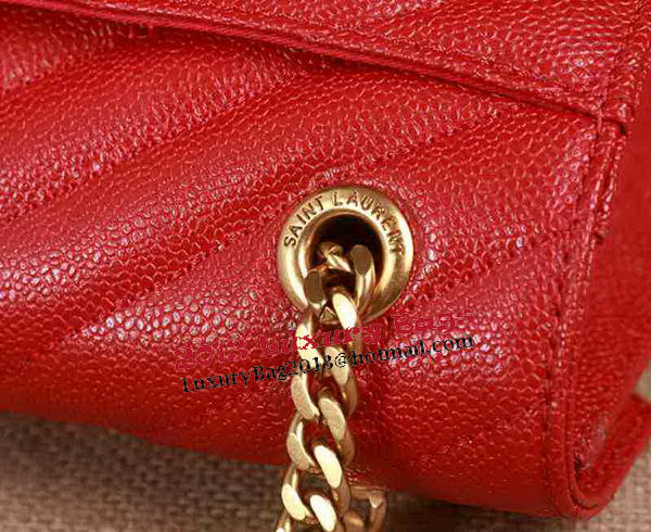 Saint Laurent Classic Monogramme Cannage Pattern Flap Bag Y5480 Red