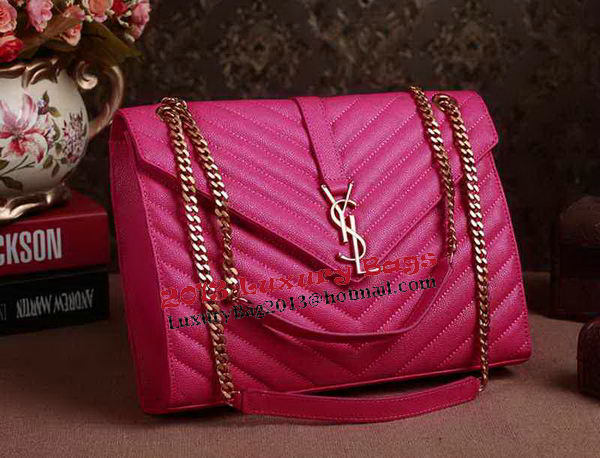 Saint Laurent Classic Monogramme Cannage Pattern Flap Bag Y5480 Rose