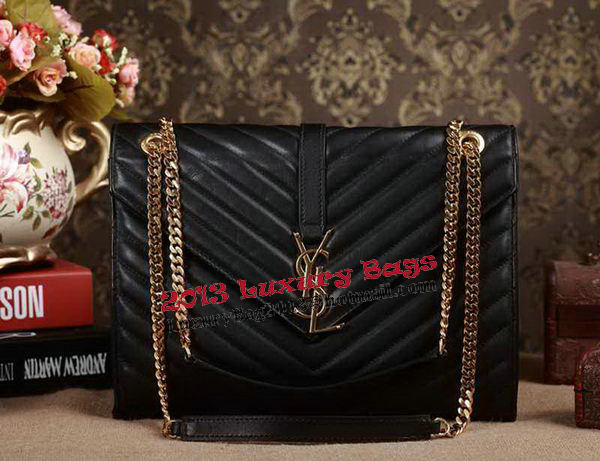 Saint Laurent Classic Monogramme Original Leather Flap Bag Y5480 Black