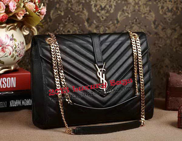 Saint Laurent Classic Monogramme Original Leather Flap Bag Y5480 Black