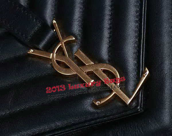 Saint Laurent Classic Monogramme Original Leather Flap Bag Y5480 Black