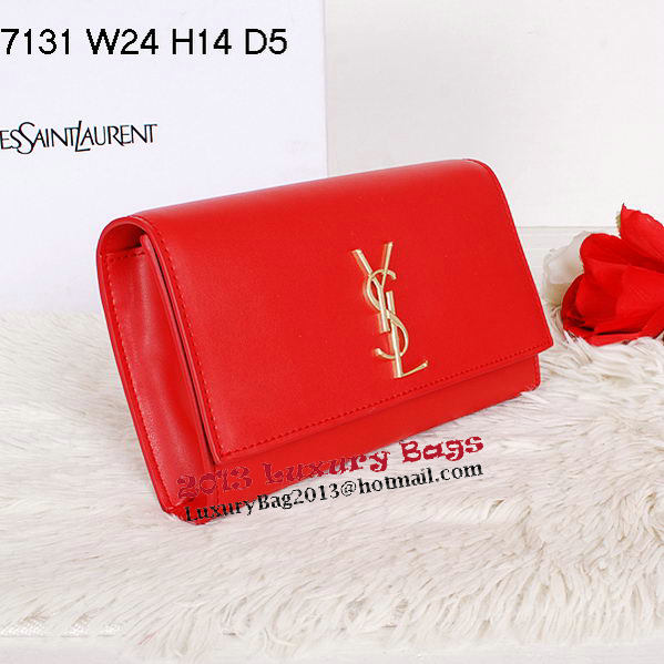 Yves Saint Laurent Classic Monogramme Clutch Y7131 Red