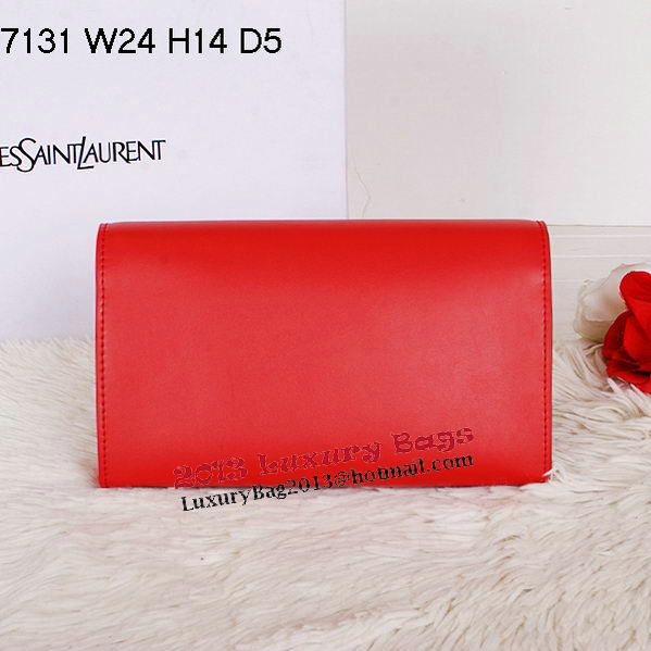 Yves Saint Laurent Classic Monogramme Clutch Y7131 Red