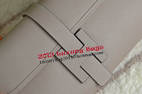 Hermes Jige Clutch Bag Calfskin Leather Grey