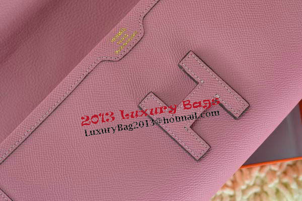 Hermes Jige Clutch Bag Calfskin Leather Pink