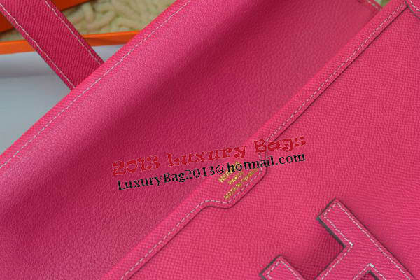 Hermes Jige Clutch Bag Calfskin Leather Rose