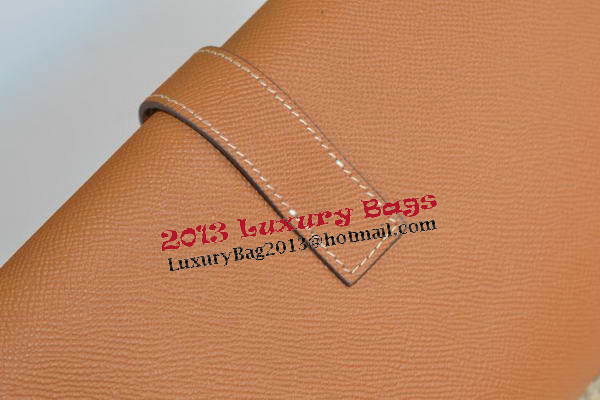 Hermes Jige Clutch Bag Calfskin Leather Wheat