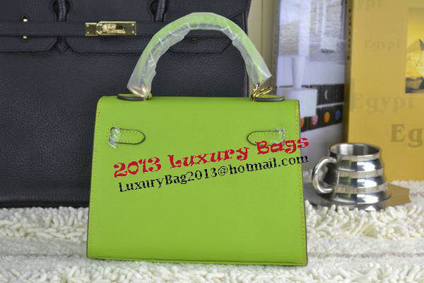 Hermes Kelly 22cm Tote Bag Calfskin Leather Green