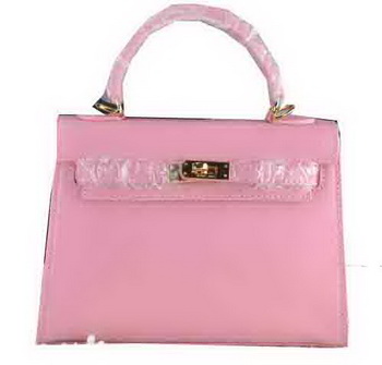 Hermes Kelly 22cm Tote Bag Calfskin Leather Pink