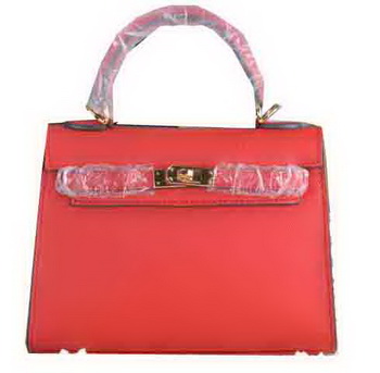 Hermes Kelly 22cm Tote Bag Calfskin Leather Red