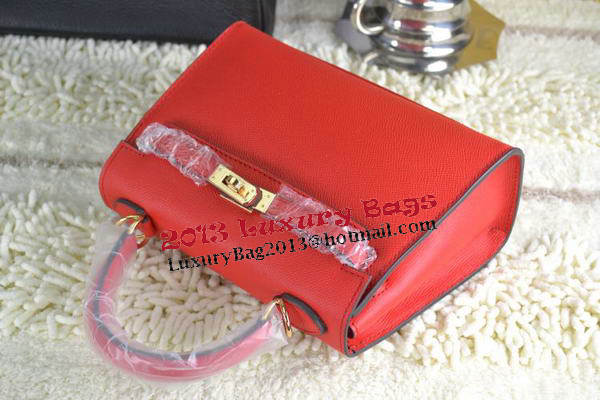 Hermes Kelly 22cm Tote Bag Calfskin Leather Red