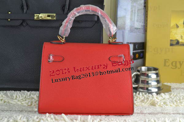 Hermes Kelly 22cm Tote Bag Calfskin Leather Red