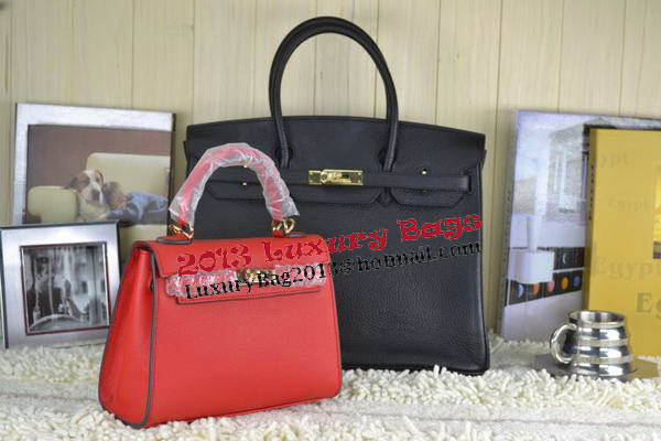 Hermes Kelly 22cm Tote Bag Calfskin Leather Red