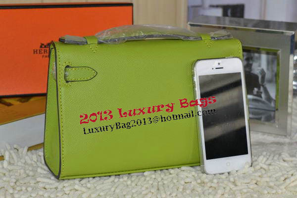 Hermes MINI Kelly 22cm Tote Bag Calfskin Leather Green