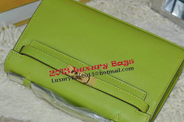 Hermes MINI Kelly 22cm Tote Bag Calfskin Leather Green