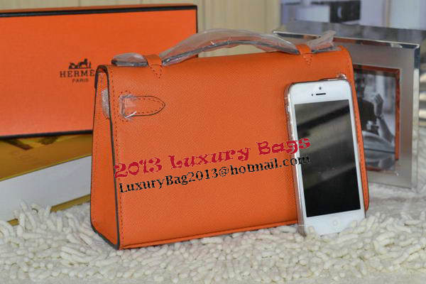 Hermes MINI Kelly 22cm Tote Bag Calfskin Leather Orange