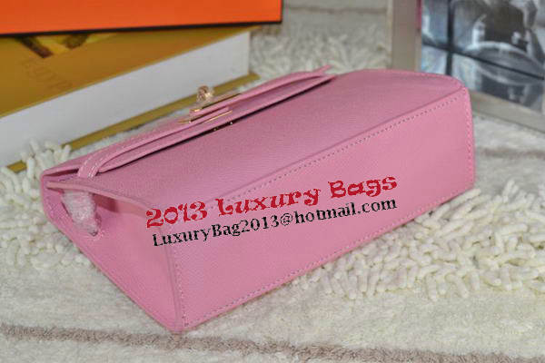 Hermes MINI Kelly 22cm Tote Bag Calfskin Leather Pink