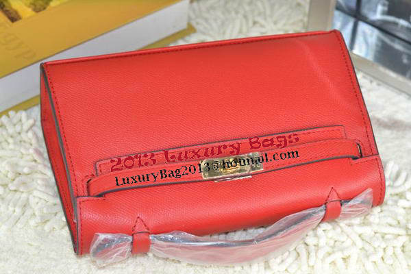 Hermes MINI Kelly 22cm Tote Bag Calfskin Leather Red