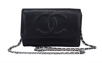 Chanel Cannage Pattern Leather Flap Shoulder Bag A8892 Black