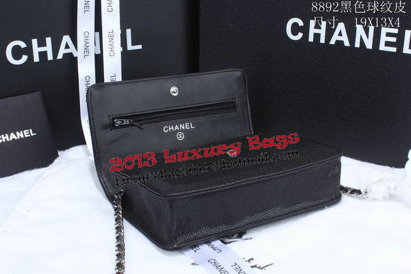 Chanel Cannage Pattern Leather Flap Shoulder Bag A8892 Black