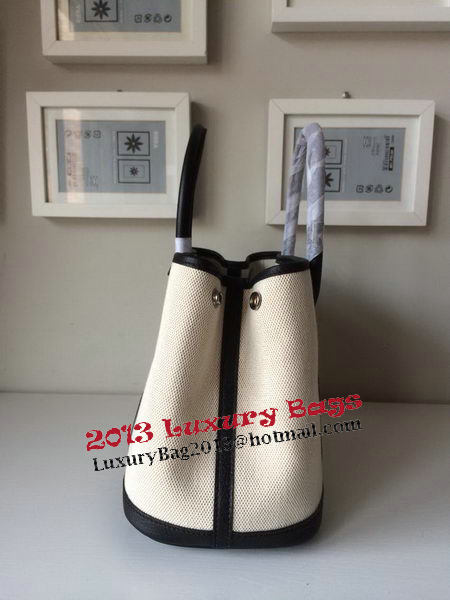 Hermes Garden Party 30CM Bag Canvas Leather H11S Black&White