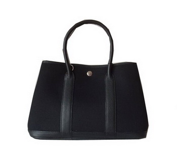 Hermes Garden Party 30CM Bag Canvas Leather H11S Black