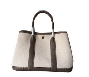 Hermes Garden Party 30CM Bag Canvas Leather H11S Grey