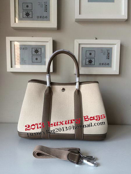 Hermes Garden Party 30CM Bag Canvas Leather H11S Grey