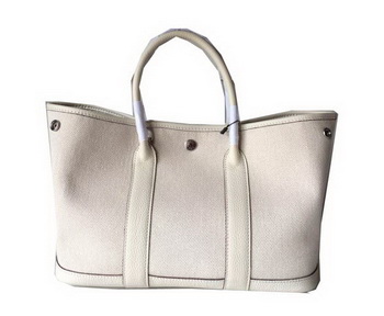 Hermes Garden Party 30CM Bag Canvas Leather H11S OffWhite