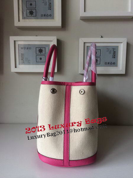 Hermes Garden Party 30CM Bag Canvas Leather H11S Rosy